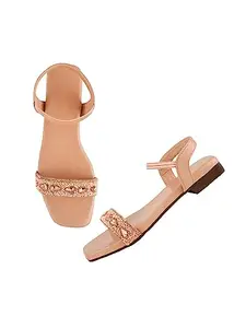 SELFIEE Attractive Women Flats Sandals Embroidered Stylish Comfortable Ethnic Flats Wedding Party & Occassions