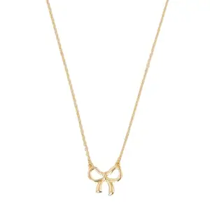 Accessorize London Women Gold Bow Pendant Necklace
