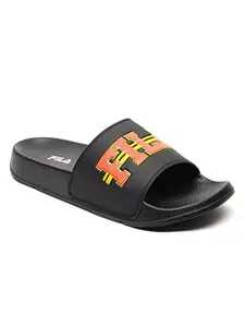 FILA Men's SULA BLK/RST ORG/YEL Casual Slippers