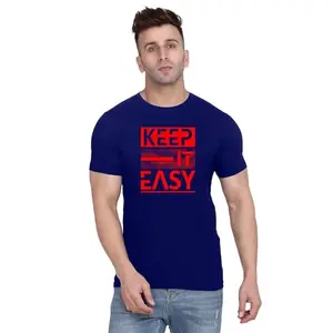 Men's Round Neck T-Shirt | Comfortable & Stylish Men's T-Shirt Idea for Gym, Sports, Casual Outings, or Lounge Wear - Medium Navy