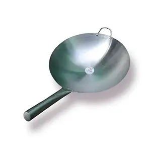 A S Stainless Steel Heavy Weight Shiny Finish Original Chinese Wok/kadhai with Steel Duble Handle kadhai,Heavy Weight,Cooking Wok Best use in Home and Hotels (13 inch 33 CM) price in India.