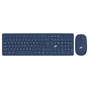 Ant Value FKBRI05 Wireless Keyboard Mouse Combo - 2.4Ghz Aesthetic Quiet Keyboard and Mouse Wireless - 110 Keys Full Size Ultra-Thin Keyboard for Laptop, Computer, PC, Notebook, Windows, Mac OS (Blue)