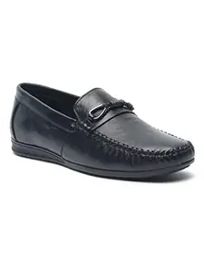 TEAKWOOD LEATHERS Men_Black Solid Slip-ON Shoes_Size 44