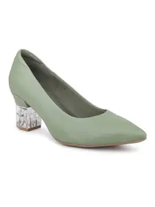 Inc.5 Women Green Block Heels Pumps