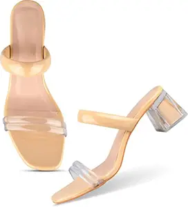 JM LOOKS Block Fashion Casual Heel Sandals For Womens & Girls RK-2-Beige-39-X