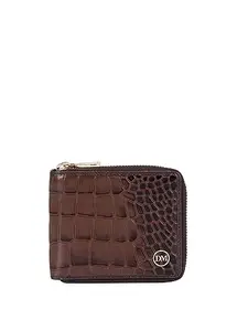 Da Milano Genuine Leather Brown Zip Around Womens Wallet (10151)
