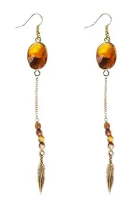 Gempro crystal clear citrine with feather earring for her