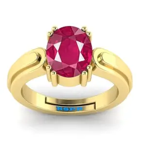 Ruby(Manikya) Gemstone Panchdhatu Ring - 7.25 Ratti - Natural Certified - Adjustable Ring - Ruby(Manikya) Rashi Ratan - Panchdhatu Ring (Anguthi) Gemstone Unisex Ruby022-1-ring-9