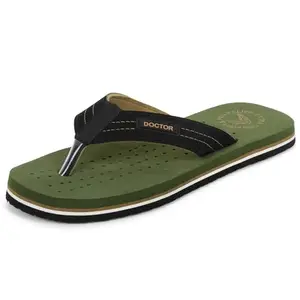 DOCTOR EXTRA SOFT Slipper Care Orthopaedic and Diabetic Comfort Doctor Slipper, Flip-Flop, Cushion, Slides and House Slipper for Men's and boys ULTRA SOFT D-28-OLIVE/BEIGE-7 UK