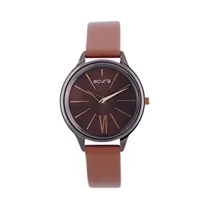 Acura Analog Watch for Women Classy, Elegant, Stylish,Leather Textured Brown Dial coupled with a Brown Leather Strap
