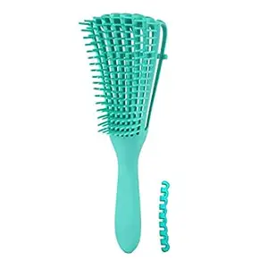 Frackson Detangling Brush Multifunctional Octopus Hair Comb Scalp Massager for Natural Hair for Women Afro Textured 3a to 4c Kinky Wavy Curly Coily Thick Long Hair (Green)