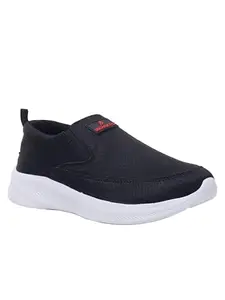 Impakto Breezy Slip On Men's Walking, Running Shoes, Lightweight Soft & Comfortable with Extra Cushion Insole Black
