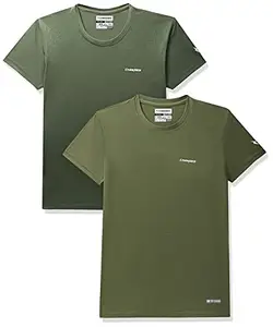 Charged Play-005 Interlock Knit Geomatric Emboss Round Neck Sports T-Shirt Grape-Green Size Xs and Charged Pulse-006 Checker Knitt Round Neck Sports T-Shirt Olive Size Xs