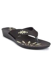 Ajanta Women's Classy Sandal Slippers - Brown