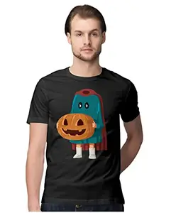 ALLEN BLACK Men's Regular Fit T-Shirt Pumpkin Head - Headless Horseman - Sleepy Hallow - Halloween Costume 100% Cotton T-Shirt Black_HEADLHOMEN-Black 3XL Men Round_