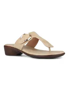 Inc.5 Womens Beige Casual Solid Round Toe Block Heel Sandals