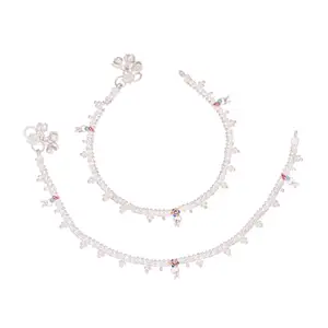 Womens Traditional Copper Payal Anklets Handmade Ethnic Foot Jewellery with Adjustable Fit Antique Finish for Wedding, Festive & Casual Wear (Design 2)