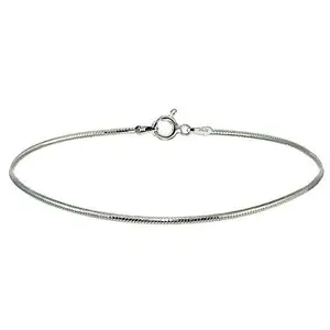 Fashion Accessories White Silver Silver 925 Anklet Payal for Women (Single Piece) with 1 nosering