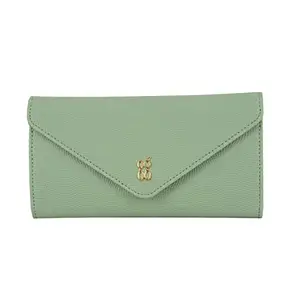 Baggit Women Green Wallet Large Size | Ladies Stylish Purse Bag | Credit Card Money Holder