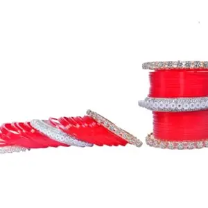 Elegant Crystal Studded Bangles Set | Ethnic Wedding & Party Jewelry for Women | Gift for Festivals, Brides, and Special Occasions | Red Gold - 2.6