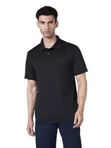 TECHNOSPORT Men Solid Polo T Shirt Slim Fit Short Sleeve Polyester Branded Tshirt for MenGym Workout Casual