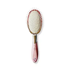 TIAMO Oval paddle metal shiny hairbrush for men and women for daily hair styling and detangling