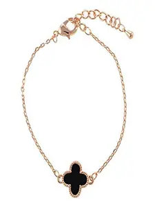 AQUASTREET Ritzy Black Clover Bracelet For Women & Girls