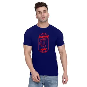 ALLEN BLACK Men's Round Neck T-Shirt Comfortable & Stylish Men's T-Shirt Idea for Gym, Sports, Casual Outings, or Lounge Wear - Small$6310 Navy