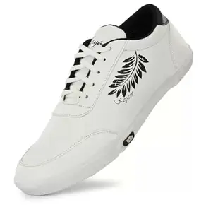 Men's Faux Casual Shoes (White,8)-PID533516