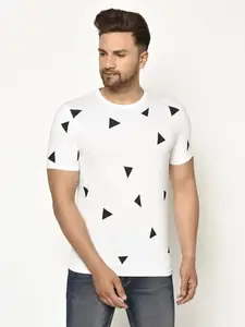 GLITO Printed Men Round Neck White T-Shirt () BZ_RN04021-150-M