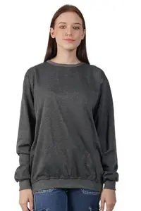 Amazon Brand - Nora Nico Womens Cotton Fleece Oversized Crew Neck Baggy Sweatshirt-Dark Grey, M