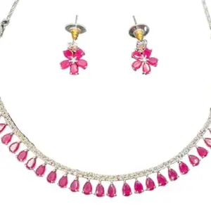 FieryZephyr Artificial Jewelley set for Women & Girls with Necklace and Earings, available in 9 different colors (Purple)