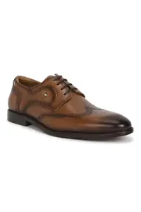 Louis Philippe Men Brown Leather Lace Up Shoes