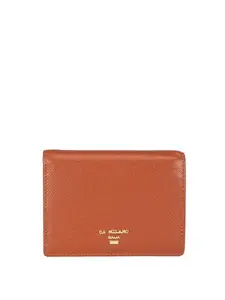 Da Milano Genuine Leather Orange Trifold Womens Wallet (OR-4002)