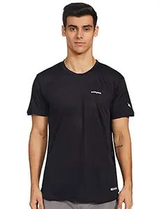 Charged Active-001 Camo Jacquard Round Neck Sports T-Shirt Navy Size Large And Charged Play-005 Interlock Knit Geomatric Emboss Round Neck Sports T-Shirt Scuba Size Large