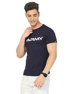 Black Army T-Shirt (Large, Navy)