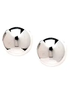 KARATCART Round Silver Stud Earrings for Women