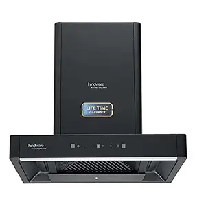 Hindware Hindware Optimus 60 cm 1400 m³/hr Filterless Auto-Clean Wall Mounted Kitchen Chimney with Motion Sensors, Touch Control, MaxX Silence Technology (32% less noise) (Black)