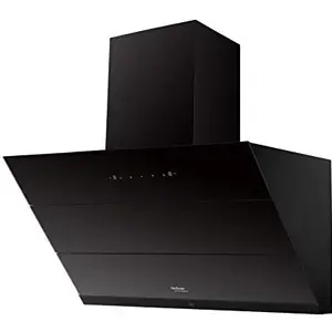 Hindware Smart Appliances Greta Autoclean Inclined glass chimney 90CM comes with fully Touch control, motion sensor chimney (1350 m³/hr Black)