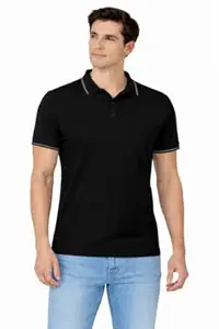 ThreadedSoul- Men's Cotton Rich Solid Polo Tshirt | Collar Tshirts | Half Sleeves | Plain-Regular Fit
