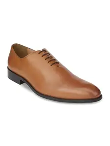 HATS OFF ACCESSORIES Genuine Leather Tan Derby Shoes (HOA-SS23039)