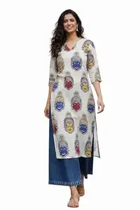 MS VHCK ENTERPRISE Women Printed, Tribal, Kalamkari, Abstract Khadi Cotton Kurti.