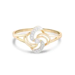 Mia by Tanishq Yellow and White Gold and Diamond Swirl Pop Ring(533825FBNNAA092BA000016, 1.403gm)