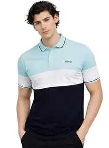 ADRO Multicolour Polo T Shirt | 100% Cotton Mens Polo Tshirt | Regular Fit Half Sleeve Cut & Sew Polo T-Shirt for Men