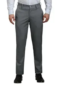 Louis Philippe Men's Slim Fit Elastica - Flat Front Comfort Stretch for All Day Comfort & Flexibility Checks Formal Trouser