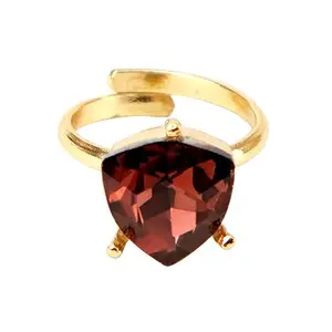 XPNSV Luxury Radiant Amethyst Glass Crystal Ring | Anti Tarnish, Light Weight, Handmade | Daily/Party/Office Wear Stylish Trendy Jewellery | Latest Fashion for Women, Girls and Her