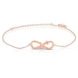 Vientiq Rose-Gold Rose Flower Infinity Bracelet For Women