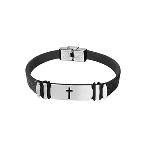 Shiv Jagdamba Mens ID Beads | Stainless Steel Leather Bracelet | Jesus Cross | Husband |Brother|Boyfriend |Son| Grandpa ShivBr2024187