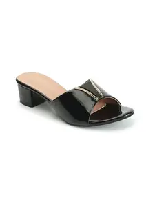 ICONICS Women's Fashionable Slip On Sandals Colour-Black, Size-UK 3