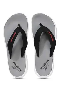 REEBOK Men'sSlide Sandal, Lgh Solid Grey/Black/Vector Red, 7 UK (8 US)